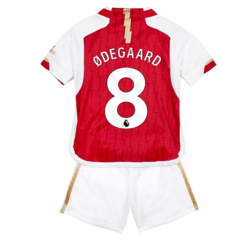 Fotballdrakt Barn Arsenal Martin Odegaard #8 Hjemmedraktsett 2023-24 Kortermet (+ Korte bukser)